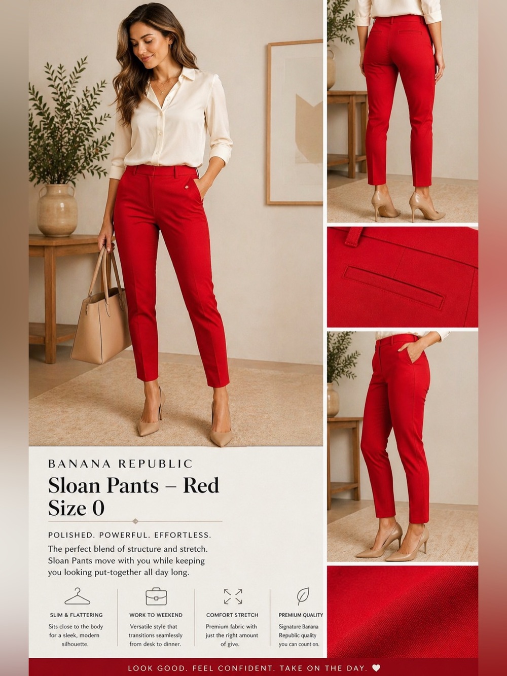 BANANA REPUBLIC Sloan Pants – Red – Size 0
